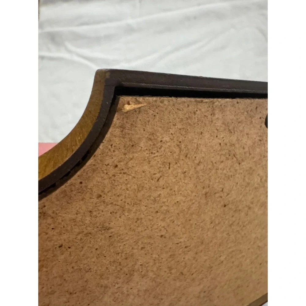 Vintage Hollywood Regency Faux Bamboo Wall Mirror Brown Chinoiserie 14x5.5 inch